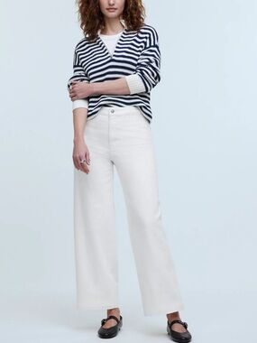 Madewell White Wide-Leg Pant